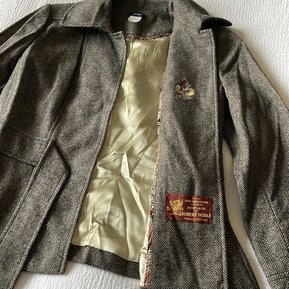 J. Crew Herringbone Robert Noble Scottish Blazer Size 6 Y2K Academia 100% Wool - Picture 4 of 9